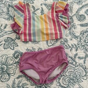 Girls Pink Ruffle Bikini